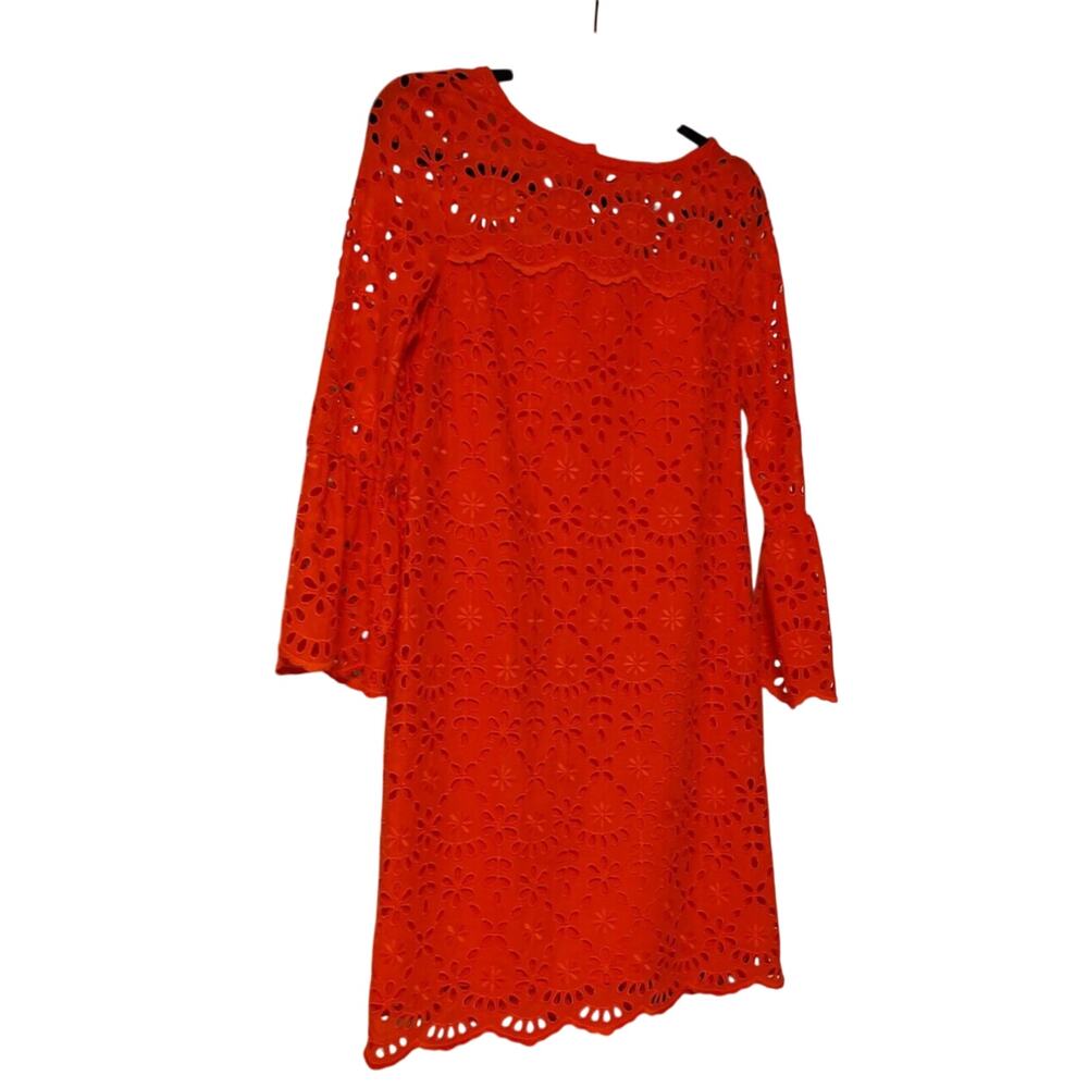 NEW J.CREW Eyelet Shift Summer Dress Size 2 Orange NWT